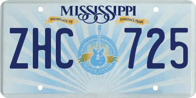 MS license plate ZHC725