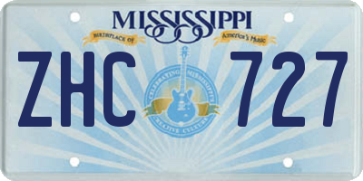 MS license plate ZHC727