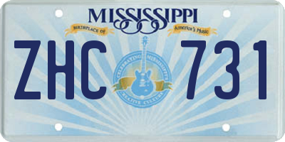 MS license plate ZHC731
