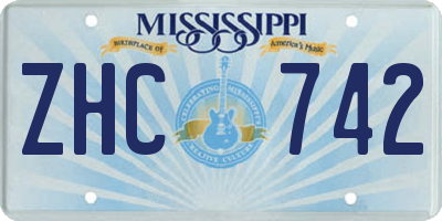 MS license plate ZHC742
