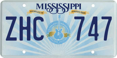 MS license plate ZHC747