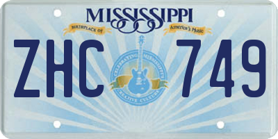 MS license plate ZHC749