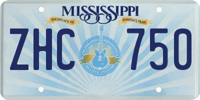 MS license plate ZHC750