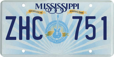 MS license plate ZHC751