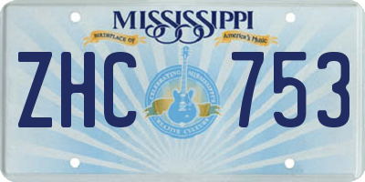 MS license plate ZHC753