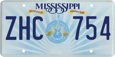 MS license plate ZHC754