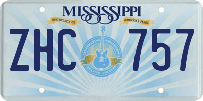 MS license plate ZHC757