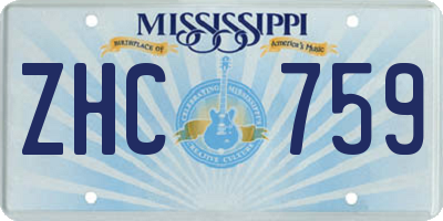 MS license plate ZHC759