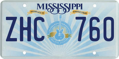 MS license plate ZHC760