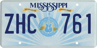 MS license plate ZHC761