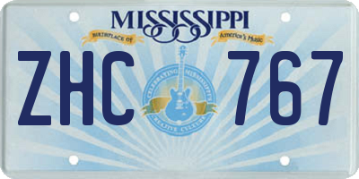 MS license plate ZHC767