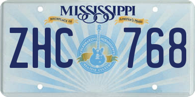 MS license plate ZHC768