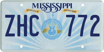 MS license plate ZHC772