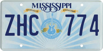 MS license plate ZHC774