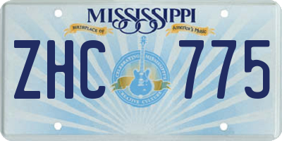 MS license plate ZHC775