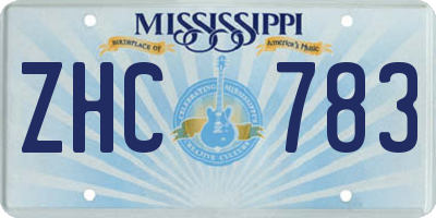 MS license plate ZHC783