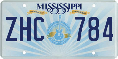 MS license plate ZHC784