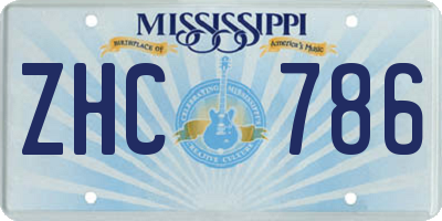MS license plate ZHC786