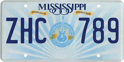 MS license plate ZHC789
