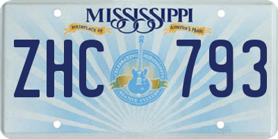 MS license plate ZHC793