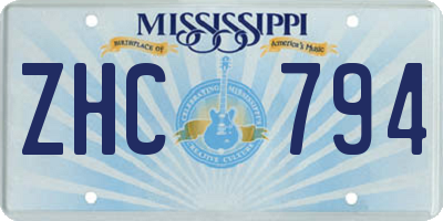 MS license plate ZHC794