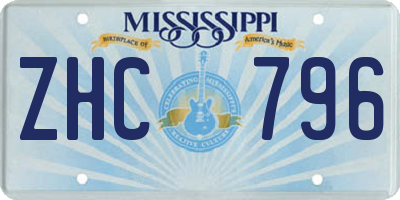 MS license plate ZHC796