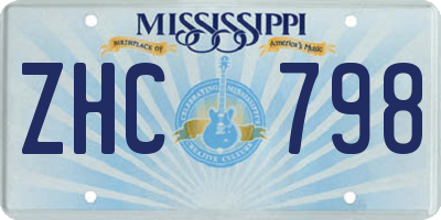MS license plate ZHC798