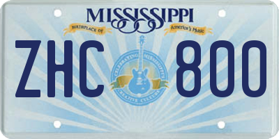 MS license plate ZHC800