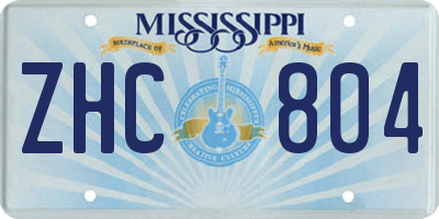 MS license plate ZHC804