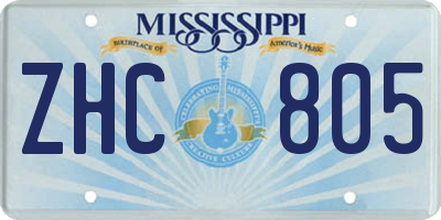 MS license plate ZHC805
