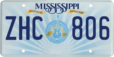 MS license plate ZHC806