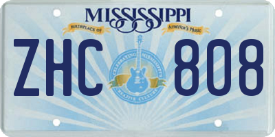MS license plate ZHC808