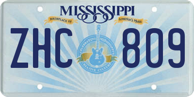 MS license plate ZHC809