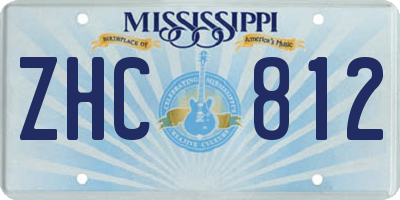 MS license plate ZHC812