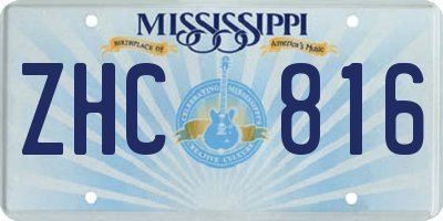 MS license plate ZHC816