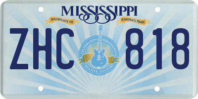 MS license plate ZHC818