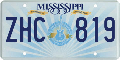 MS license plate ZHC819