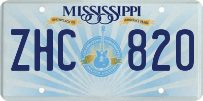 MS license plate ZHC820