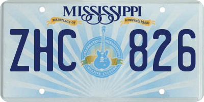 MS license plate ZHC826