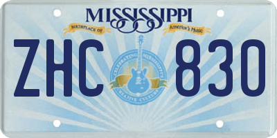 MS license plate ZHC830