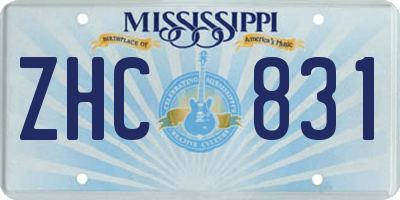 MS license plate ZHC831