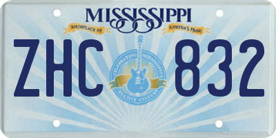 MS license plate ZHC832