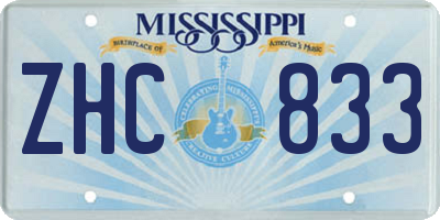 MS license plate ZHC833