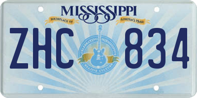 MS license plate ZHC834