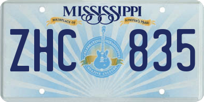 MS license plate ZHC835