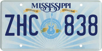 MS license plate ZHC838