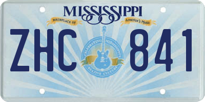MS license plate ZHC841