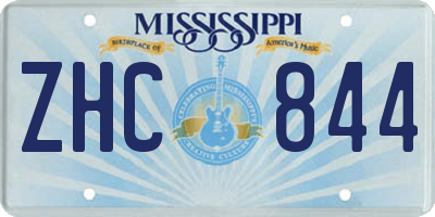 MS license plate ZHC844