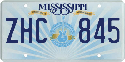MS license plate ZHC845