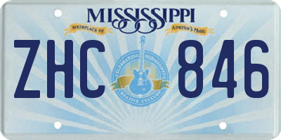 MS license plate ZHC846